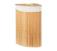 Bamboo Laundry Basket with Corner Shape in Natural Color 35x35x60cm