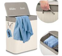 Bamboo laundry basket with lid 100 l Massido