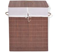 vidaXL Bamboo Laundry Bin Rectangular Brown Washing Clothes Storage Basket