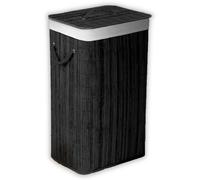 Bamboo Laundry Hamper Basket Oblong Charcoal HomeSpace Direct Charcoal One Size