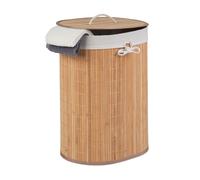 Bamboo laundry hamper Foldable Clothes Collector 30 L Lightweight Space-saving