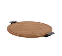 Bamboo Lazy Susan 40cm Rotating Turntable with Handles for Dining and Organizing