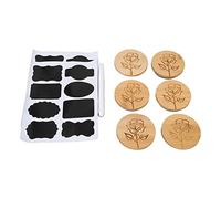 Bamboo Lid Storage Jar Wood Cover Set with Silicone Rings for Yogurt Glass Jars Rose Pattern