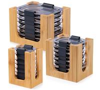 Bamboo Lids Organizer for Rubbermaid Brilliance Lids, Lids organizers Inside Cabinet for Rubbermaid Brilliance Lids - Storage Holds Lids for 4.7 Cup or 3.2 Cup, 1.3 Cup & 0.5 Cup Food Containers(3pcs)