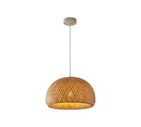 Bamboo Light, Dome Hanging Lamp, Handwoven Natural Ceiling Fixture with E26 Socket for Kitchen Island, Dining Room, Living Room, Entryway, Bedroom, Hallway, Study Anteroom(Medium)/Medium