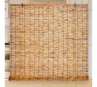 Bamboo Light-Filtering Cordless，Bamboos Reed Roll-Up Blinds for Windows (Manual Roman Blinds) ，Easy to Install，Privacy Screen,UV Resistant，for Windows, Porch or Patio(Carbonized,23x48in(WxH))