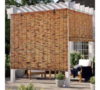 Bamboo Light Filtering Roller Shades Reed Curtain,Retro Natural Roll Up Window Blind for Outdoor Indoor,Blackout Sunshade,Privacy Screen,UV Protection(W64xH87IN)