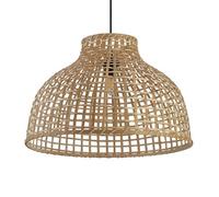 Bamboo Light Shade Ceiling Pendant Light Lamp Shade Mid-Century Boho Rustic Rattan Hanging Lampshade Living Room Bedroom Kitchen Island Breakfast Bar Dining Table Downlighter (Natural, Large)