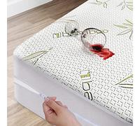 Bamboo Mattress Protector with Zipper - 100% Waterproof Twin XL Size Cooling Mattress Cover - Ultra Soft Jacquard Fabric Breathable Noiseless Mattress Pad Cover - Zippered Mattress Encasement