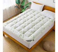 Bamboo Mattress Topper Queen Size, Cooling Extra 3 Inch Thick Breathable Mattress pad, 8-21”Deep Pocket Soft Quilted Fitted Mattress Cover with Down Alternative Fill