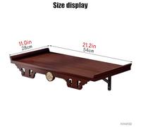 Bamboo Meditation Altar Table - Wall-Mounted Wealth Guangong Display Pedestal 54x28cm Buddhist Shrine for Prayer Incense Tribute & Puja Offerings