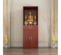 Bamboo Meditation Altar Table with Storage, 31.5in Buddhist Prayer Cabinet, Versatile Offering Pedestal for Home, Yoga, Spiritual Practices, Mindfulness, Zen Decor