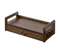 Bamboo Meditation Table with Drawers, Low Floor Prayer Altar for Home or Office, 2 Layer Design, Perfect for Spiritual Display and Meditation Needs