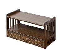 Bamboo Meditation Table with Drawers, Low Floor Prayer Altar for Home or Office, 2 Layer Design, Perfect for Spiritual Display and Meditation Needs