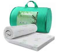 Bamboo Memory Foam Mattress Topper Anti-Bacterial Ultra Soft Comfy 2cm or 4cm Thick Mattress Topper Hypoallergenic Orthopaedic Support Bed Pad With a Removable Zip Cover (King - 4cm Thickness)