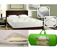 Bamboo Memory Foam Mattress Topper Orthopedic1"&2" Thickness,Zip Removable Cover (Double 1CM)