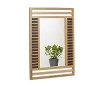 Bamboo Mirror Bathroom Wall Mounted Mirror Wood Wooden Elegant Modern Mirror