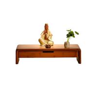 Bamboo Niche Personal Shrine Altar Table with Storage, Narrow Chinese Cabinet Meditation Table for Incense Pray, Living Room, Study Room