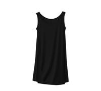Bamboo Nightgown for Women UK Clearance Sleeveless Sleepwear Lightweight O Neck Sleep Shirt Plus Size Sleep Dress Ladies Stretch Gathered Round Neck Uneven Hem Long Vest T-Shirt Tops Dresses Black