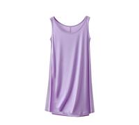 Bamboo Nightgown for Women UK Sale Clearance Sleeveless Sleepwear Lightweight O Neck Sleep Shirt Plus Size Sleep Dress Ladies Stretch Gathered Round Neck Uneven Hem Long Vest T-Shirt Tops Dresses