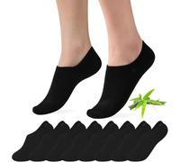Bamboo No Show Trainer Socks for Womens and Men - 8 Pairs Non Slip Low Cut Ankle Socks Sneaker Invisible Footies Loafers Casual Boat Shoes