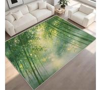 Bamboo Non-Slip Flannel Rug 180x270 cm Area Rugs 3D Watercolor Bamboo Scenery Soft Low Pile Indoor Carpet Suitable for Bedrooms Studies Living Rooms and Hallways (6x9ft) c-216