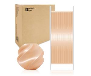 Bamboo Original PLA Silk+ Filament Glossy Silk Texture, Shiny, Stronger Interlayer Bonding for Bambu Lab A1/A1 MINI/X1/X1C/P1P/P1S/AMS. 1.75mm High Speed&Easy Printing with RFID 1KG (Champagne 13404)