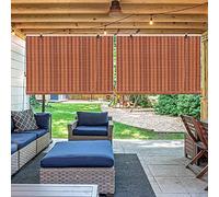 Bamboo Outdoor Roller Shades Customizable Wooden Venetian Blinds Window Blackout Curtains for Kitchen Indoor/Outdoor Garden Use Durable and Stylish Design