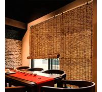 Bamboo Outdoor Roller Shades for Patio - 70% Shade Rate, Handmade Natural Curtains, UV Protection, Waterproof Sun Blocker, Light Filtering Room Divider