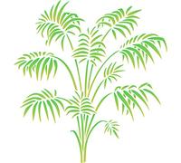 Bamboo Palm Stencil - 25.5 x 26.5cm (M) - Reusable Victorian Parlor Palm Frond Foliage Wall Stencil Template