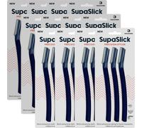 Bamboo Panda 12x SupaSlick Precision Styler Razor For Men - 3 Pack - Beard, Mustache, Eyebrow Razor - Facial Hair Fuzz Remover