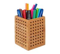 Bamboo pen holder Natural Caddy Compact Lightweight Bamboo Desk Organizer