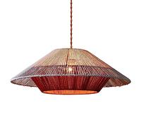 Bamboo Pendant Light E27 - Rattan Kitchen Island Lamp - Hemp Cord Hanging Light for Dining Room - Woven Vimini Ceiling Fixture - Modern Home Decor