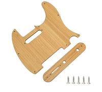 Bamboo Pickguard Guard Plate for TL Acoustic Guitar, Replacement Decor Accessory with 8 Screw Holes, Natural Wood Guitar Guard Plate
