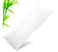 Bamboo Pillow Cases Body Size, White Cooling Pillowcases with Zipper Closure, Cool & Breathable Pillow Case for Hot Sleepers and Night Sweats, 20" x 54"