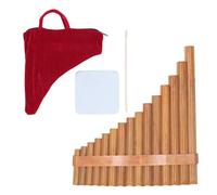Bamboo Pipe Pan Flute 15 Pipes G Key Panpipe Pan Flute Traditional Woodwind Instrument for Music Enthusiasts (Right Hand)