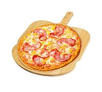 Bamboo Pizza Board, Pizza Paddle with Handle Premium Pizza Peel Pizza Cutting Board with Engraved Sewing Line Pizza Boards Ideal for Baking Homemade Pizza Bread (10 inches)