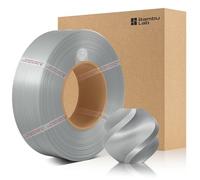 Bamboo PLA Basic Refill Filament 1.75mm 1 KG (2.2lbs) with RFID for Bambu Lab A1/X1/P1 Series 3D Printers,Easy to Print, 3D Printing Filament,No Spool, +/- 0.03mm (Silver 10102)
