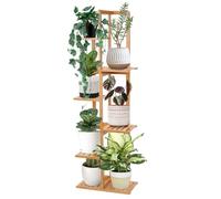 Bamboo Plant Stand 6 Tiers 7 Tall Plant Holder Stable for Indoor&Outdoor, Standing Shelf&WaterProof Organizer Storage for Patio,Corner
