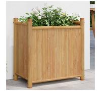 Bamboo Planter Box Natural 50x30x25cm Raised Garden Bed Planter for Patio Use