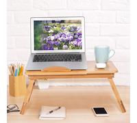 Bamboo Portable Laptop Desk Adjustable Height & Angle Stand Dyzi Light Brown One Size