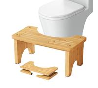 Bamboo Potty Stool for Adults, Toilet Stool Squatting Step Stool for Adults, Kids & Elderly, Anti-Slip| Easy Clean, Bathroom Step Stool for Proper Sitting Sosture During Defecation