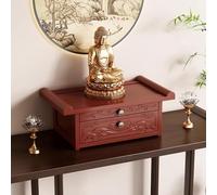 Bamboo Prayer Buddha Shrine Incense Stand, Buddhist Altar, Dual-layer Storage, Comfortable to The Touch, Suitable for Home Worship and Mindful Meditation(60x30x19cm/23.6x11.8x7.5in)