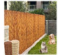Bamboo Privacy Fence, Natural Bamboo Reed Fencing, Decorative Backyard Fence Rolls, 1.6-5 ft High, Outdoor Privacy Screen for Room, Porch, Pool(Brown,H60cmxL150cm)