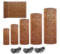 Bamboo Privacy Fence Panel - Natural Outdoor Fencing for Patio, Garden, Backyard & Pool - Heavy Du Bamboo Roll, 3.9ft H x 49.2ft L, 1-8 Feet High