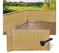 Bamboo Privacy Fence Roll - Natural Decorative Screen 2ft to 6ft High Waterproof UV Protection for Patio Garden Outdoor Shade Solutions
