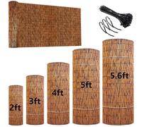Bamboo Privacy Fencing Rolls - Natural Hand-Woven Garden Screen Waterproof Roll-Up Shades for Sun Protection 2-5 Feet High 61x700CM (2x23ft) Outdoor Decor