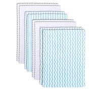 BAMBOO QUEEN 8 Pack Super Soft Baby Burp Cloths, Ultra Absorbent Large Newborn Burping Cloth, Milk Spit Up Rags, Aquamarine and White, 16 x 12 Inch