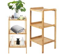 Bamboo Rack 3 Shelves 78cm Storage Unit Bathroom Bedroom Universal Sturdy ECO HQ