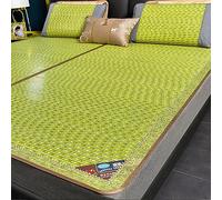 Bamboo Rattan Folding Mattress Pad Breathable Cooling Mat for Single/Double Bed Ideal for Dorms Summer Comfort Lightweight & Portable (No Pillowcase)